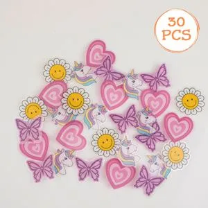Set 30 Decorațiuni pentru Spite Bicicletă: Modele Unicorn, Fluture, Inima