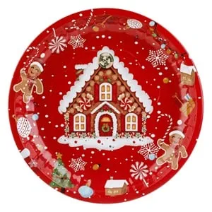 Farfuri Metalice Decorative Crăciun Rosie Casa de Turta