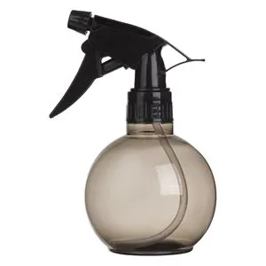 Sticlă pentru coafor cu pompă, formă sferică, plastic negru transparent