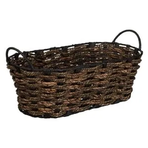 Cos Decorativ Oval Impletit Maro din Iută