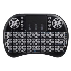 Tastatură wireless mini cu touchpad și iluminare LED, neagră