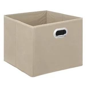 Cutie de Depozitare Textil Bej – Organizator pentru Obiecte Mici