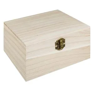 Cufar Decorativ din Lemn Natural, 18x12,5x9cm