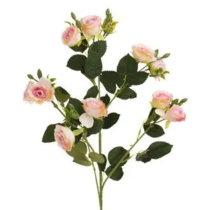 Floare Artificiale cu Tulpină Lunga și Trandafiri Roz Albi