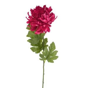 Crizantema Fucsia Artificială cu Tulpină Lungă 84cm