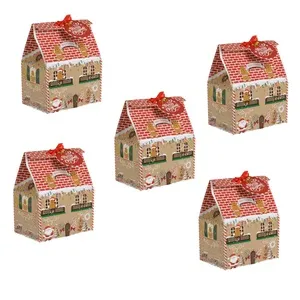 Cutii Dulciuri din Hartie Casa de Turta Dulce 11.5x7.5x7.5cm - 5buc