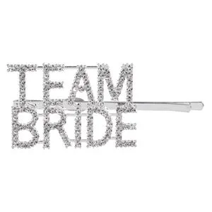 Agrafă pentru păr tematică \"Team Bride\" cu strase - 7cm