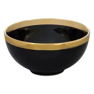 Bol ceramic negru cu margine aurie 520ml - Accesoriu elegant pentru bucătărie