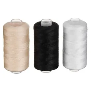 Set Bobine de Ață 3 Culori Bej Negru Alb 500m fiecare