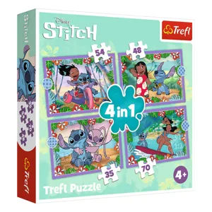 Puzzle Lilo & Stitch 4 în 1 - Set Educațional pentru Copii
