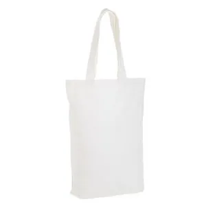 Sacosa textila alba, 35x10x42cm, cu manere