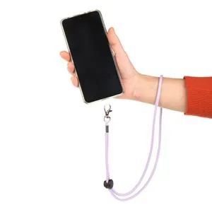 Snur textil pentru husa telefon lila ajustabil 46 cm