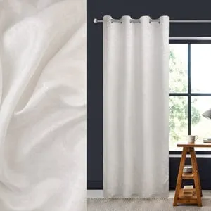 Perdea Decorativa Off White cu Model Frosty și Inele 140x260cm