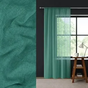 Perdea decorativă verde cu bandă, 140x260 cm