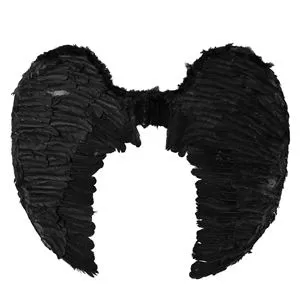 Aripi negre de deghizare cu pene, 100x90 cm, accesoriu costum