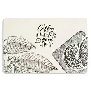 Suport farfurie ecru cu model Coffee, 43.5x28.5cm