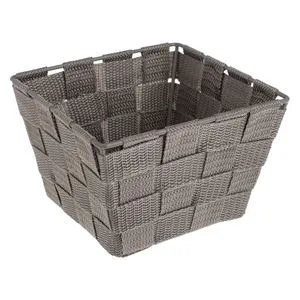 Cos de depozitare impletit metalic, Taupe, 15x15x10cm
