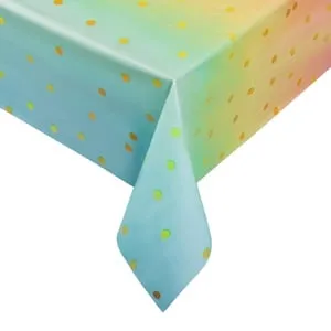 Fata de masă din plastic ombre cu buline aurii pentru evenimente