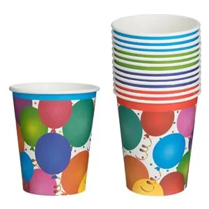 Pahare de carton colorate pentru petrecere – Model Balon