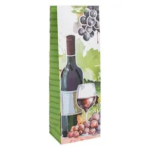 Sacos Cadou Folie Argintie Model Struguri pentru Sticle de Vin