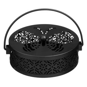 Suport Metalic Negru cu Model Fluture pentru Spirala Anti Tantari