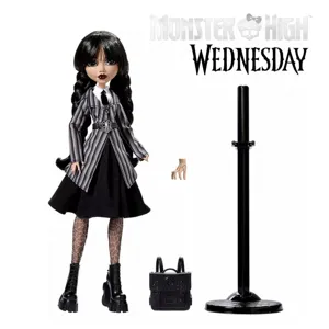 Păpușă de colecție Wednesday Monster High Outfit școală negru gotic