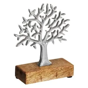 Decoratiune de Masă Pomul Vietii Metalic Argintiu pentru Interioare