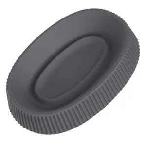 Savoniera din plastic ovala gri cu model linii