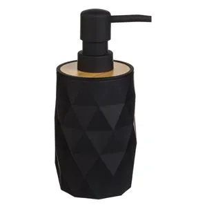 Dozator pentru sapun lichid din plastic negru cu model diamant