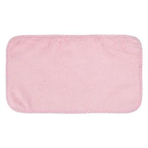 Prosop din bumbac pentru copii roz cu margine în carouri 50x30 cm