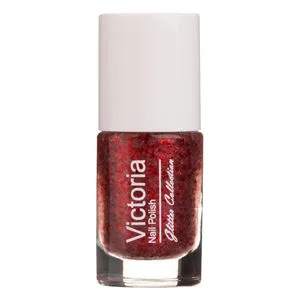 Oja de unghii roșie cu glitter, 6 ml, efect de durată