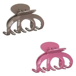 Set Clame Par pentru Femei - Taupe & Roz Purpuriu 10cm