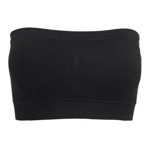Bustier Ribat Neagră Fără Cusături cu Pernute Detasabile