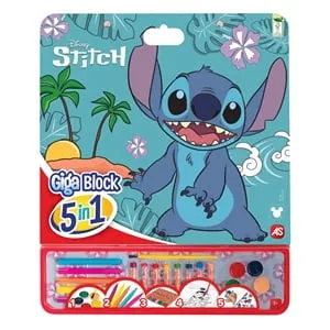 Set de Colorat Stitch 5 în 1 - Bloc Desen Mare pentru Copii