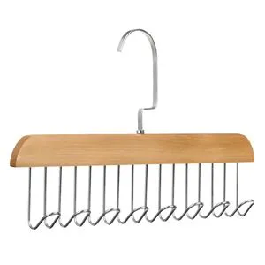 Umeraș din Lemn cu 5 Cârlige pentru Curele și Cravate 28x18.5cm