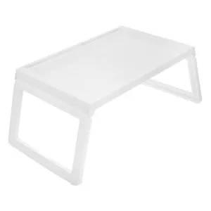 Tavă-masă pliabilă pentru laptop, Plastic Alb, 54x35x27cm