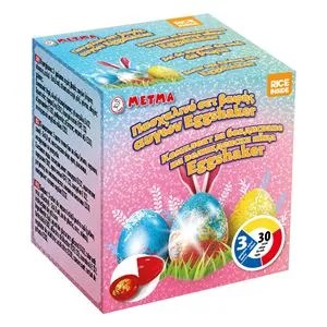 Set Vopsea de Ouă de Paște, 3 Culori, cu Ou de Plastic, Orez și Mănuși, pentru 30 de Ouă