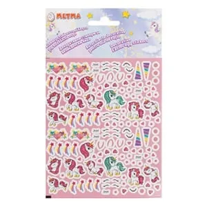Set 142 abțibilduri decorative cu unicorn pentru ouă de Paște, roz