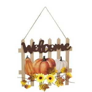 Decorațiune suspendabilă de toamnă în lemn cu mesaj Welcome