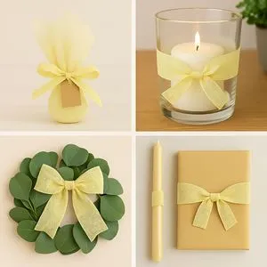 Tul de Textil Bej pentru Marturii DIY 100 buc