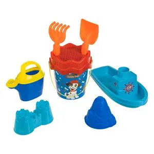 Set Găleată de Plajă cu Model Câine, 6 Accesorii, Bleu