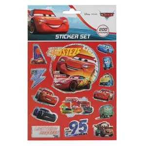 Set Autocolante Cars 200 buc Multicolor cu Sclipici