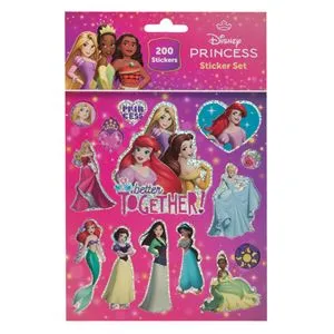Set Autocolante Printese Multicolor cu Efect Glitter