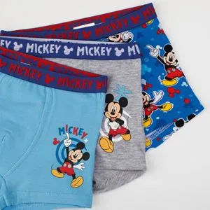 Set Boxeri Mickey Mouse pentru Copii - Set de 3, Culori Blue și Gri