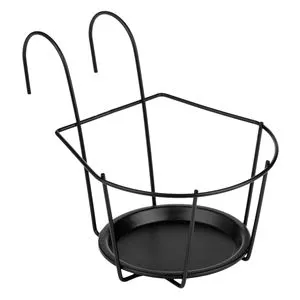 Suport Ghiveci Metalic Negru Suspendabil pentru Balcon