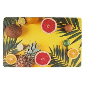 Suport farfurii cu model tropical, 43.5x28.5 cm, galben