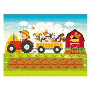 Puzzle Ferma cu Animale și Tractor – 35 de piese jumbo pentru copii