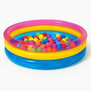 Spatiu de Joaca Gonflabil cu Bile, Multicolor, Ø86x25cm, 60 Bile