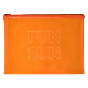 Portfard de vara transparent portocaliu fluo FUN SUN 29x21 cm cu fermoar