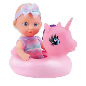 Papusa Unicorn Roz cu Colac de Salvare Detasabil pentru Bebelus